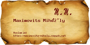 Maximovits Mihály névjegykártya